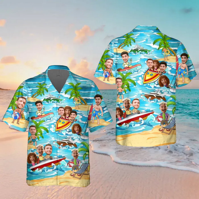 Custom Personalized Pontoon Hawaiian Shirt - Gift Idea For Friends - Upload Photo