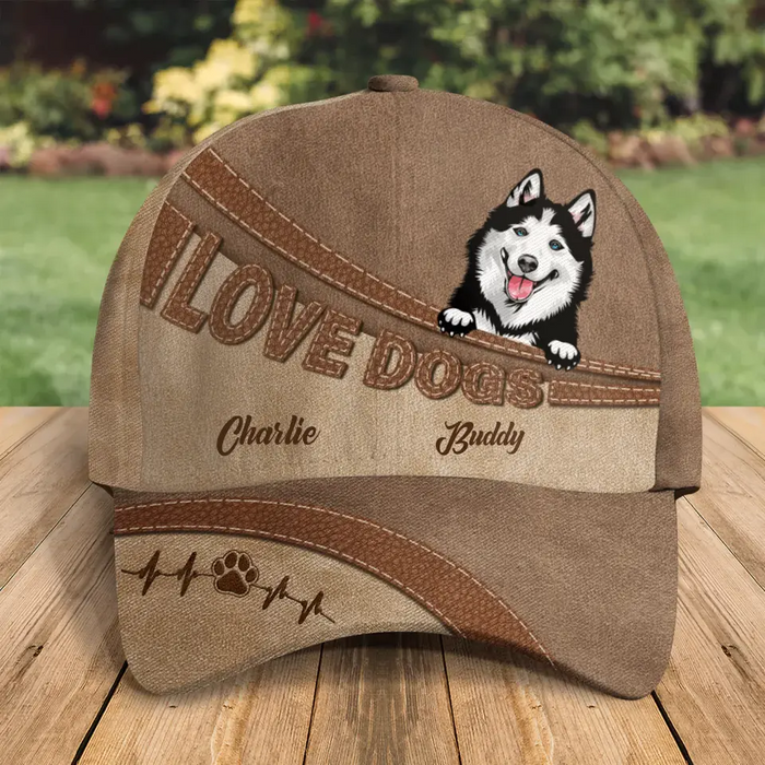 Custom Personalized Pet Baseball Cap - Upto 3 Dogs/Cats - Mother's Day/Father's Day Gift Idea for for Dog/Cat Lovers - Love Dogs/Cats