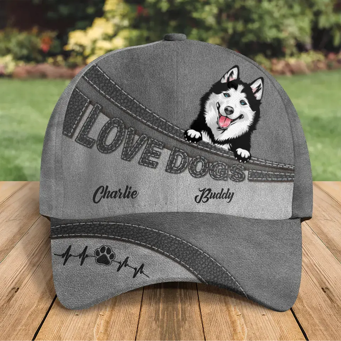 Custom Personalized Pet Baseball Cap - Upto 3 Dogs/Cats - Mother's Day/Father's Day Gift Idea for for Dog/Cat Lovers - Love Dogs/Cats