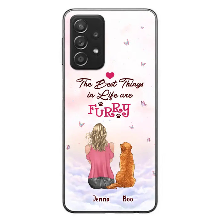 Custom Personalized Dog Mom Phone Case - Upto 5 Dogs - Gift Idea For Dog Lovers - The Best Things In Life Are Furry - Case for iPhone/Samsung