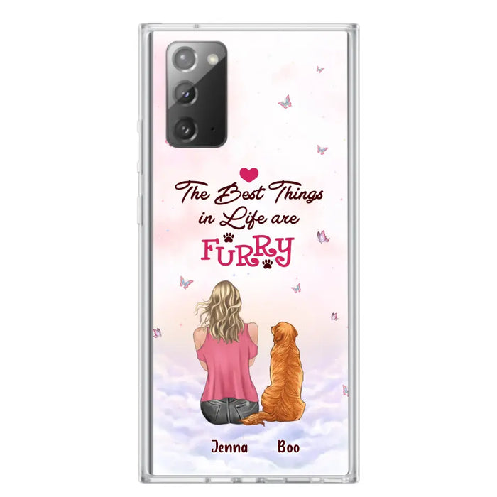 Custom Personalized Dog Mom Phone Case - Upto 5 Dogs - Gift Idea For Dog Lovers - The Best Things In Life Are Furry - Case for iPhone/Samsung