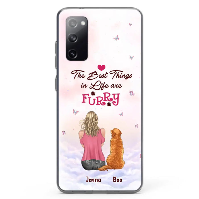 Custom Personalized Dog Mom Phone Case - Upto 5 Dogs - Gift Idea For Dog Lovers - The Best Things In Life Are Furry - Case for iPhone/Samsung