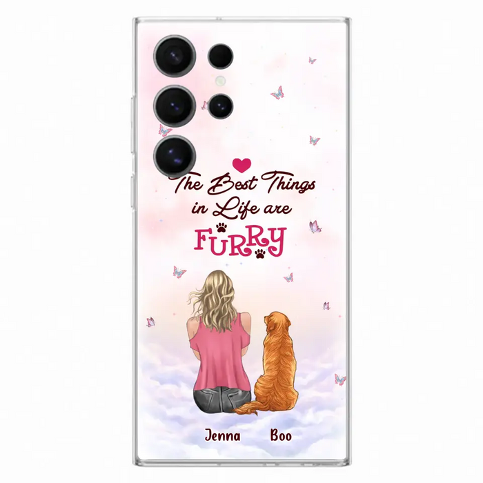 Custom Personalized Dog Mom Phone Case - Upto 5 Dogs - Gift Idea For Dog Lovers - The Best Things In Life Are Furry - Case for iPhone/Samsung