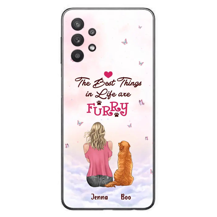 Custom Personalized Dog Mom Phone Case - Upto 5 Dogs - Gift Idea For Dog Lovers - The Best Things In Life Are Furry - Case for iPhone/Samsung