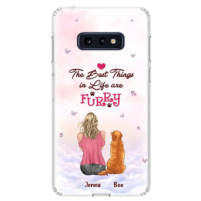 Custom Personalized Dog Mom Phone Case - Upto 5 Dogs - Gift Idea For Dog Lovers - The Best Things In Life Are Furry - Case for iPhone/Samsung