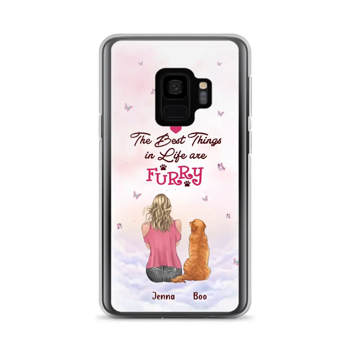 Custom Personalized Dog Mom Phone Case - Upto 5 Dogs - Gift Idea For Dog Lovers - The Best Things In Life Are Furry - Case for iPhone/Samsung