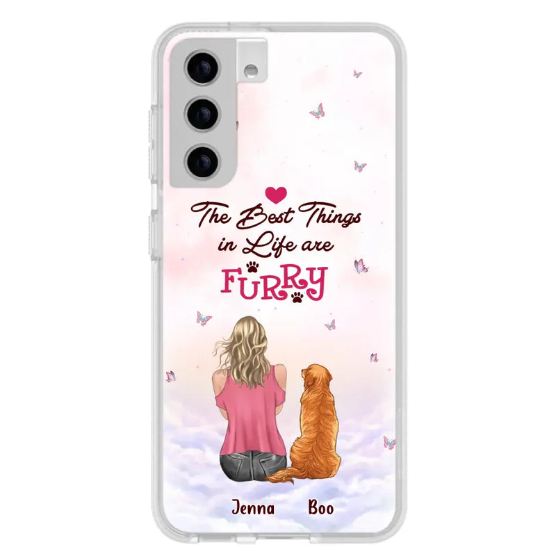 Custom Personalized Dog Mom Phone Case - Upto 5 Dogs - Gift Idea For Dog Lovers - The Best Things In Life Are Furry - Case for iPhone/Samsung
