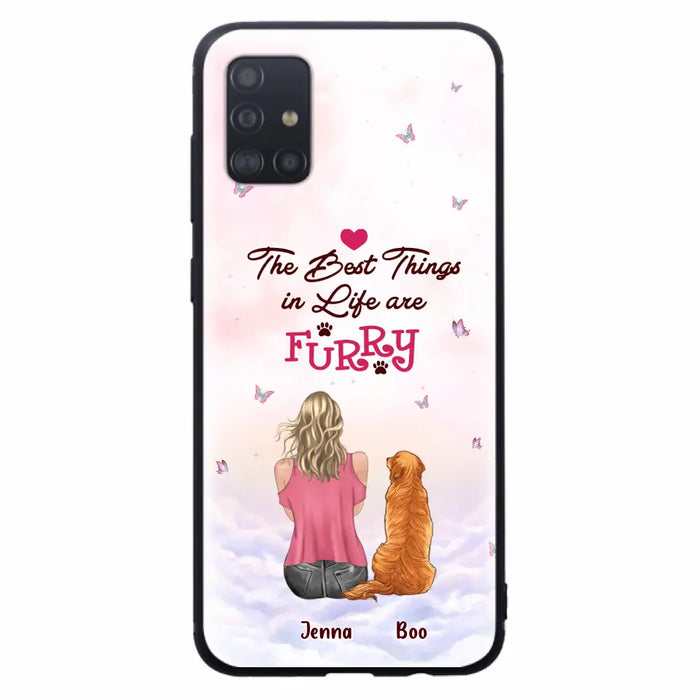 Custom Personalized Dog Mom Phone Case - Upto 5 Dogs - Gift Idea For Dog Lovers - The Best Things In Life Are Furry - Case for iPhone/Samsung