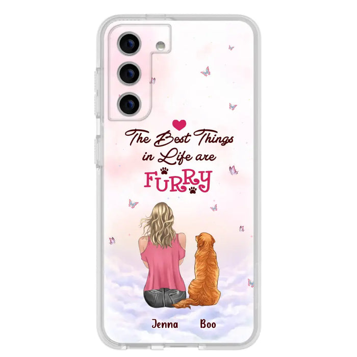 Custom Personalized Dog Mom Phone Case - Upto 5 Dogs - Gift Idea For Dog Lovers - The Best Things In Life Are Furry - Case for iPhone/Samsung