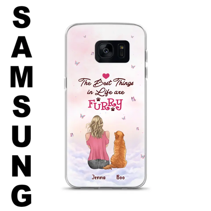 Custom Personalized Dog Mom Phone Case - Upto 5 Dogs - Gift Idea For Dog Lovers - The Best Things In Life Are Furry - Case for iPhone/Samsung