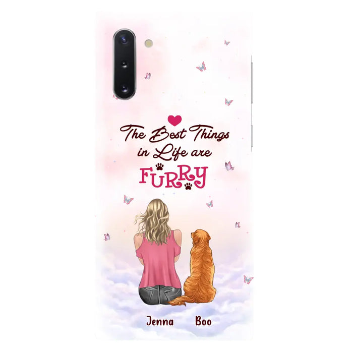 Custom Personalized Dog Mom Phone Case - Upto 5 Dogs - Gift Idea For Dog Lovers - The Best Things In Life Are Furry - Case for iPhone/Samsung