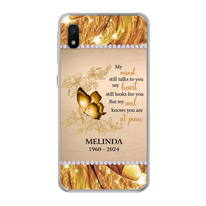 Custom Personalized Memorial Butterfly Phone Case - Memorial Gift Idea - My Mind Still Talks To You - Case for iPhone/Samsung