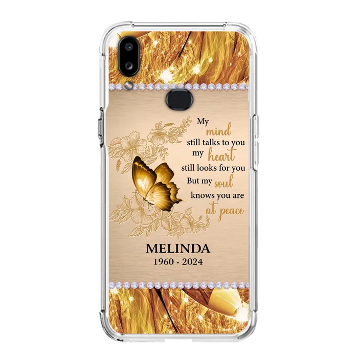 Custom Personalized Memorial Butterfly Phone Case - Memorial Gift Idea - My Mind Still Talks To You - Case for iPhone/Samsung