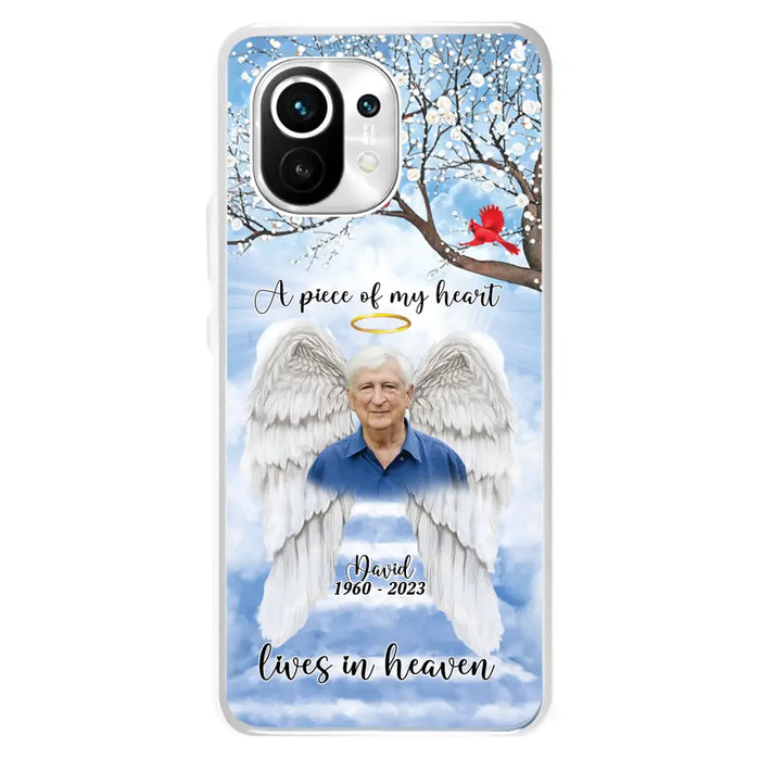 Custom Personalized Memorial Wings Upload Photo Phone Case - Memorial Gift Idea - A Piece Of My Heart Lives In Heaven - Case for Xiaomi/ Huawei/ Oppo