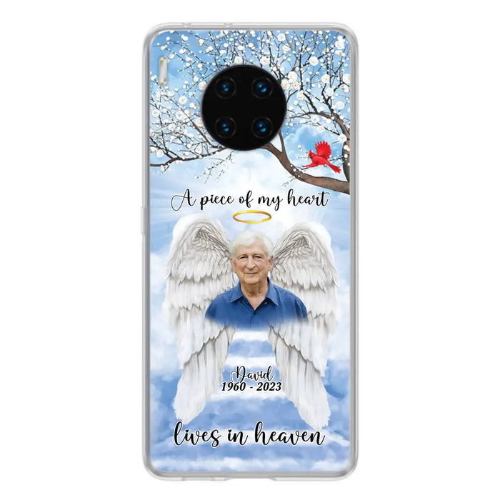 Custom Personalized Memorial Wings Upload Photo Phone Case - Memorial Gift Idea - A Piece Of My Heart Lives In Heaven - Case for Xiaomi/ Huawei/ Oppo