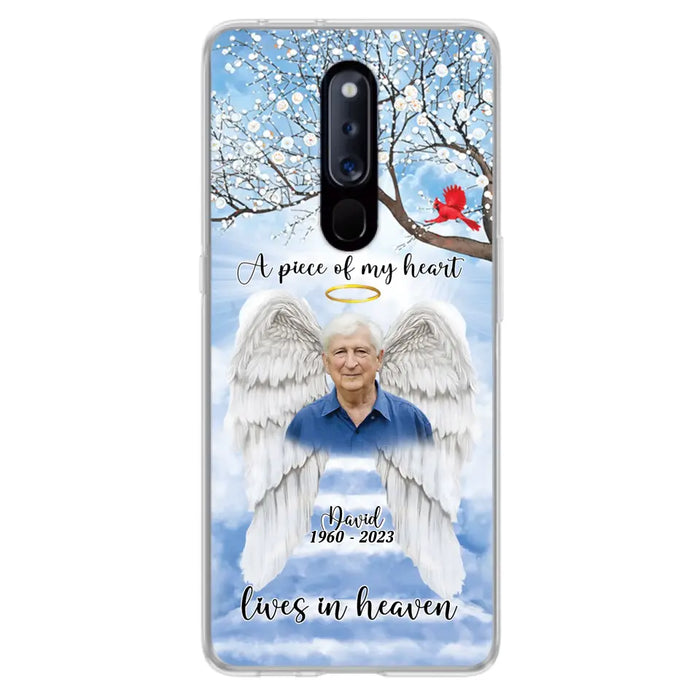 Custom Personalized Memorial Wings Upload Photo Phone Case - Memorial Gift Idea - A Piece Of My Heart Lives In Heaven - Case for Xiaomi/ Huawei/ Oppo