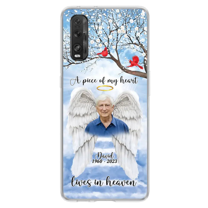 Custom Personalized Memorial Wings Upload Photo Phone Case - Memorial Gift Idea - A Piece Of My Heart Lives In Heaven - Case for Xiaomi/ Huawei/ Oppo