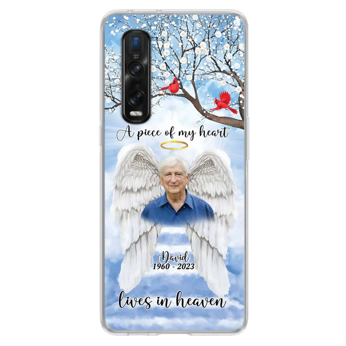 Custom Personalized Memorial Wings Upload Photo Phone Case - Memorial Gift Idea - A Piece Of My Heart Lives In Heaven - Case for Xiaomi/ Huawei/ Oppo