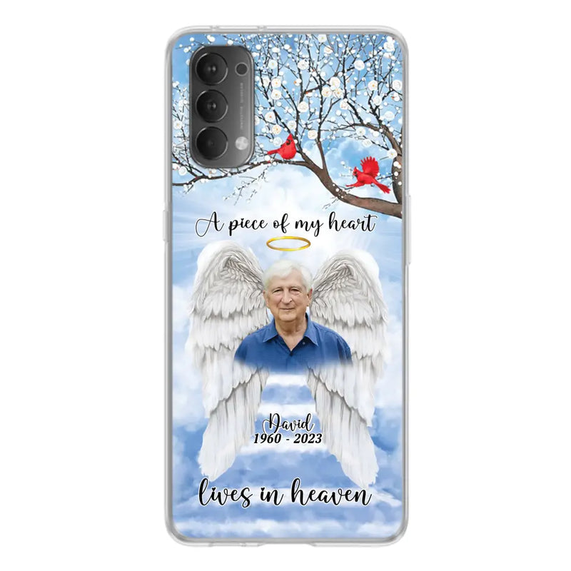 Custom Personalized Memorial Wings Upload Photo Phone Case - Memorial Gift Idea - A Piece Of My Heart Lives In Heaven - Case for Xiaomi/ Huawei/ Oppo