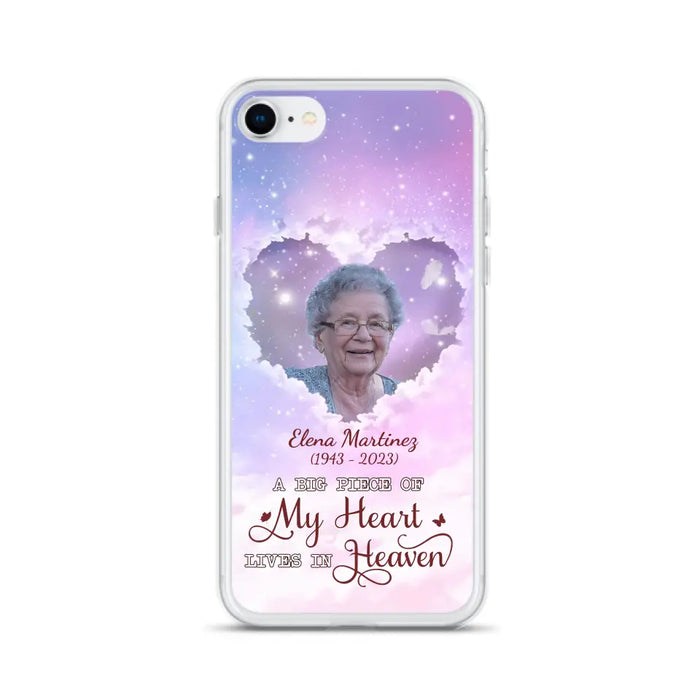 Custom Personalized Memorial Photo Phone Case - Memorial Gift For Family Member - Upload Photo - Case For iPhone/Samsung - A Big Piece Of My Heart Lives In Heaven