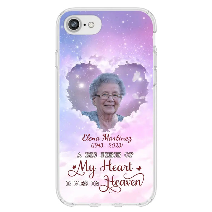 Custom Personalized Memorial Photo Phone Case - Memorial Gift For Family Member - Upload Photo - Case For iPhone/Samsung - A Big Piece Of My Heart Lives In Heaven