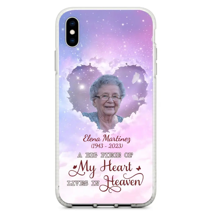 Custom Personalized Memorial Photo Phone Case - Memorial Gift For Family Member - Upload Photo - Case For iPhone/Samsung - A Big Piece Of My Heart Lives In Heaven