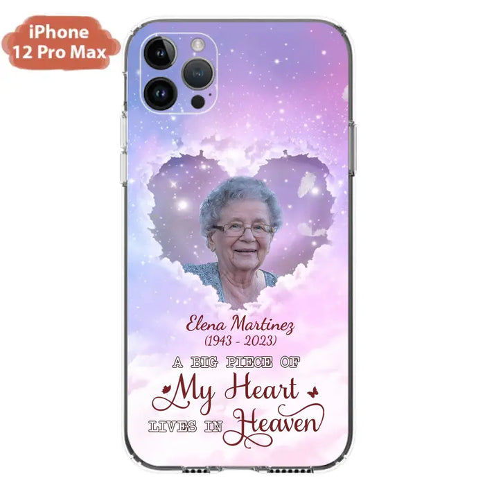 Custom Personalized Memorial Photo Phone Case - Memorial Gift For Family Member - Upload Photo - Case For iPhone/Samsung - A Big Piece Of My Heart Lives In Heaven