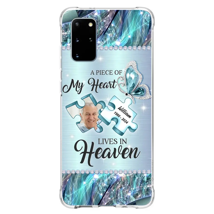 Custom Personalized Memorial Photo Phone Case - Memorial Gift Idea for Father's Day -  A Piece Of My Heart Lives In Heaven - Case for iPhone/Samsung