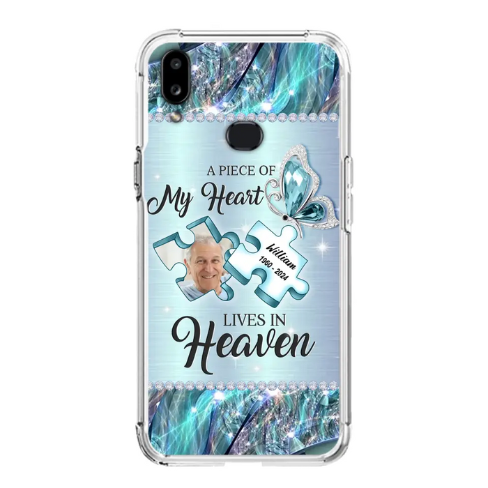 Custom Personalized Memorial Photo Phone Case - Memorial Gift Idea for Father's Day -  A Piece Of My Heart Lives In Heaven - Case for iPhone/Samsung