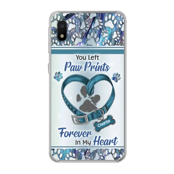 Custom Personalized Memorial Dog Collar Phone Case - Memorial Gift Idea For Dog Lover - You Left Paw Prints Forever In My Heart - Case for iPhone/ Samsung