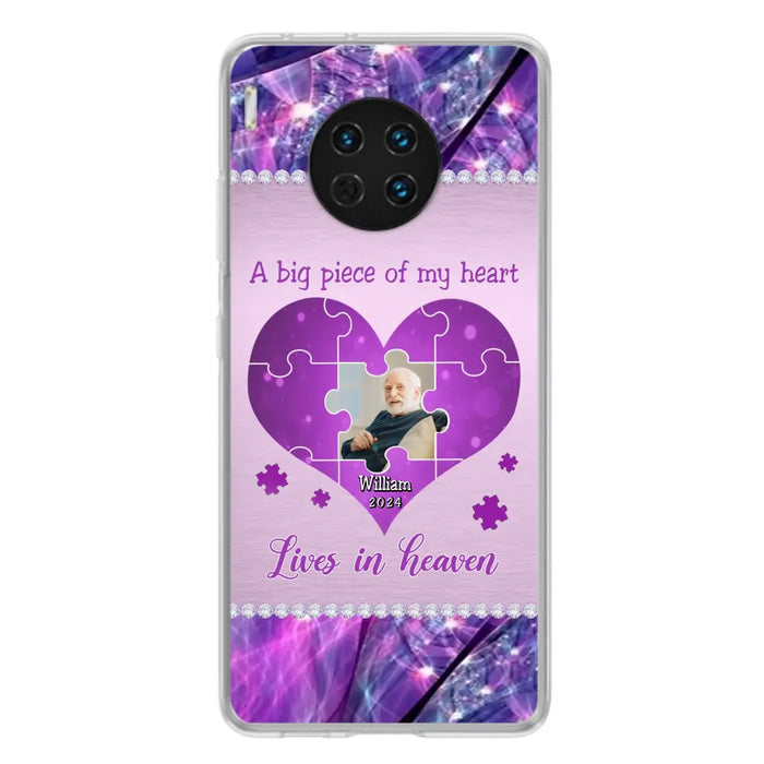 Custom Personalized Memorial Photo Phone Case - Memorial Gift Idea for Father's Day - A Big Piece Of My Heart Lives In Heaven - Case for Xiaomi/Huawei/Oppo