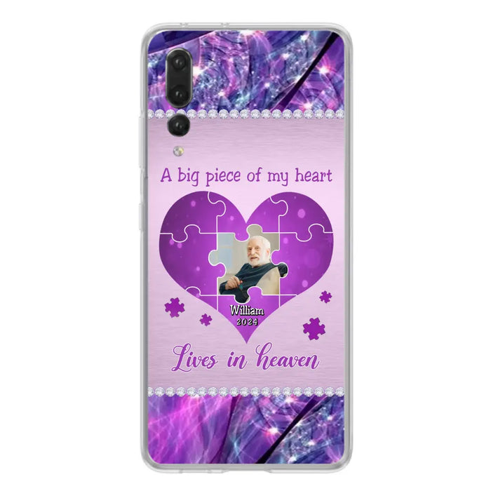 Custom Personalized Memorial Photo Phone Case - Memorial Gift Idea for Father's Day - A Big Piece Of My Heart Lives In Heaven - Case for Xiaomi/Huawei/Oppo