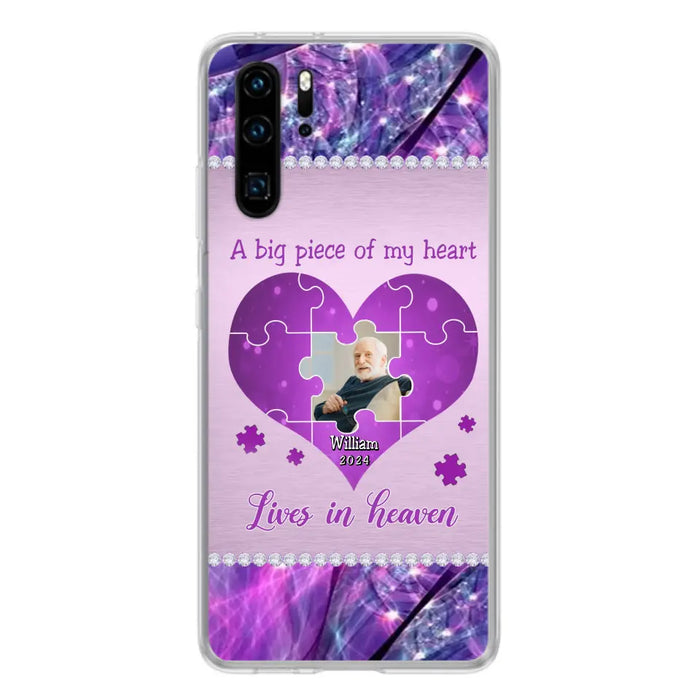 Custom Personalized Memorial Photo Phone Case - Memorial Gift Idea for Father's Day - A Big Piece Of My Heart Lives In Heaven - Case for Xiaomi/Huawei/Oppo