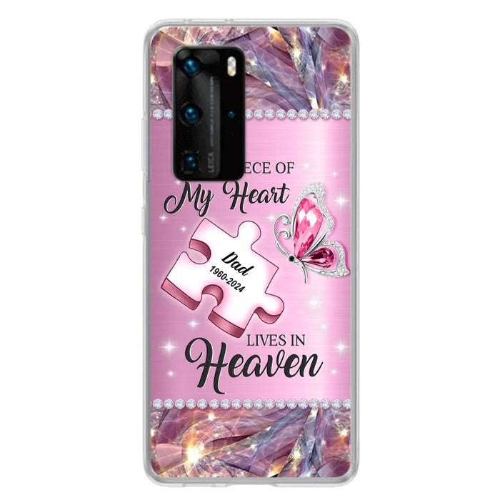 Custom Personalized Memorial Piece Phone Case - Memorial Gift Idea for Father's Day - A Piece Of My Heart Lives In Heaven - Case for Xiaomi/ Huawei/ Oppo