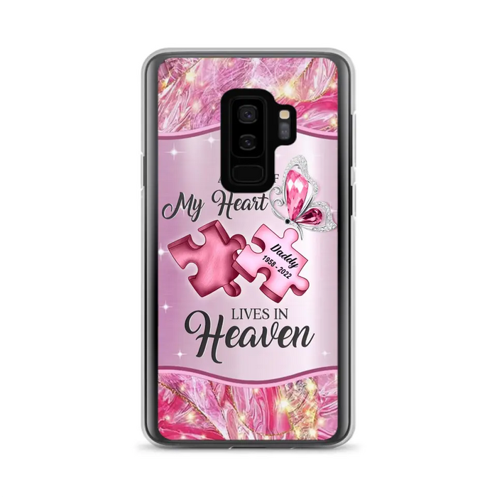 Custom Personalized Memorial Phone Case - Memorial Gift Idea for Father's Day - Case for iPhone/ Samsung - A Piece Of My Heart Lives In Heaven