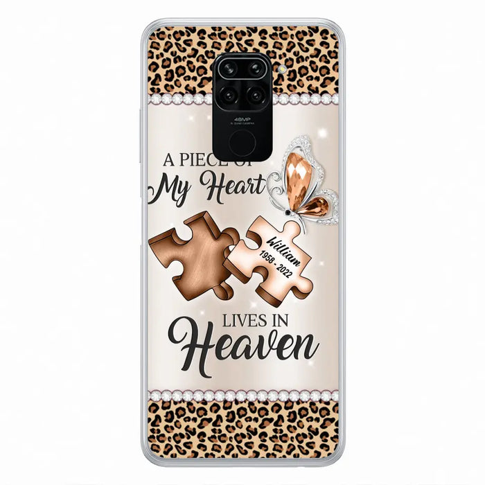 Custom Personalized Memorial Leopard Phone Case - Memorial Gift Idea for Family Member/ Father's Day/ Mother's Day - Case for Xiaomi/ Oppo/ Huawei - A Piece Of My Heart Lives In Heaven