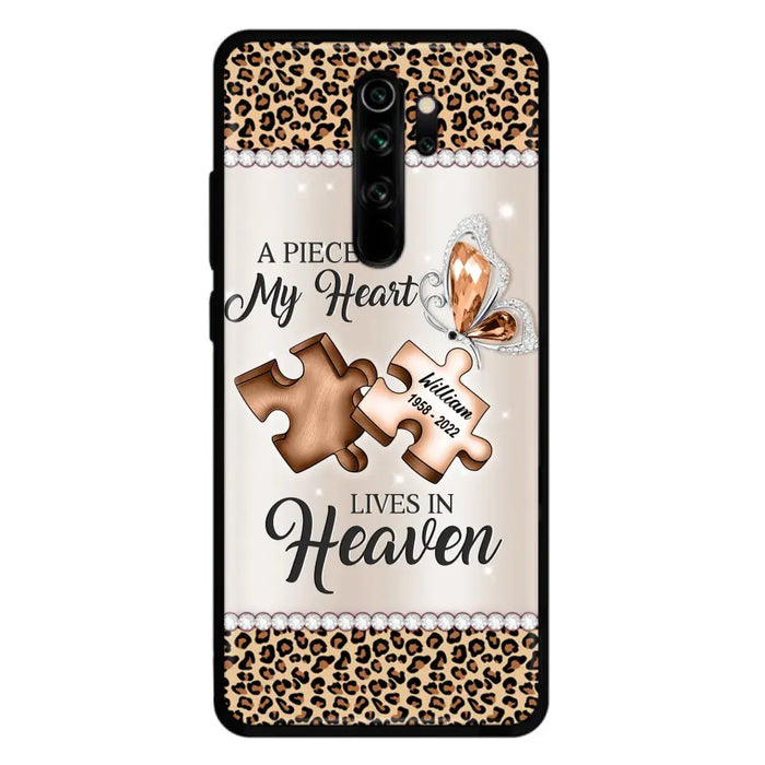 Custom Personalized Memorial Leopard Phone Case - Memorial Gift Idea for Family Member/ Father's Day/ Mother's Day - Case for Xiaomi/ Oppo/ Huawei - A Piece Of My Heart Lives In Heaven