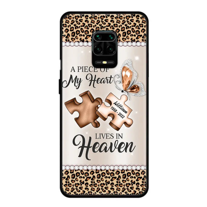 Custom Personalized Memorial Leopard Phone Case - Memorial Gift Idea for Family Member/ Father's Day/ Mother's Day - Case for Xiaomi/ Oppo/ Huawei - A Piece Of My Heart Lives In Heaven