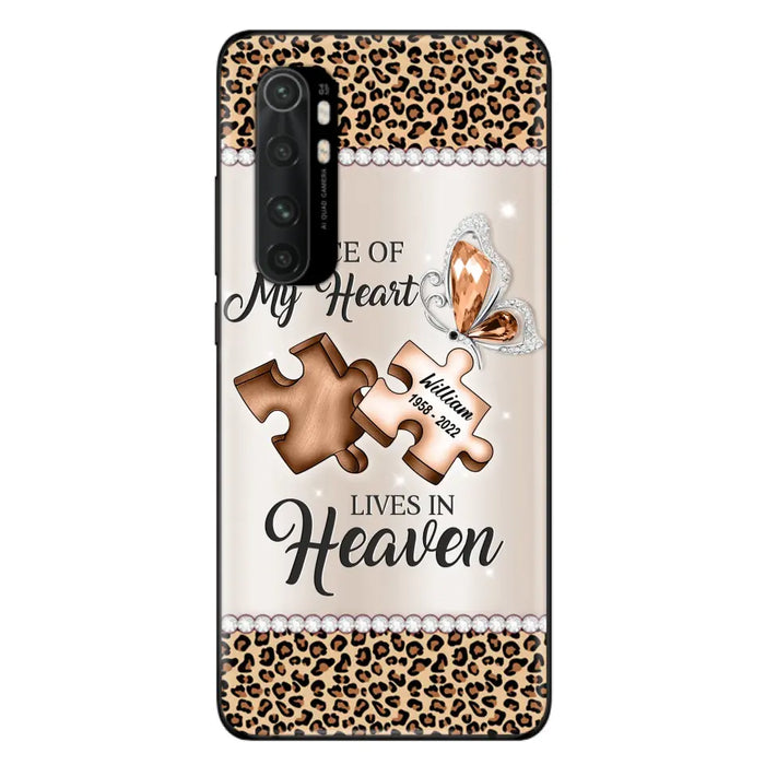 Custom Personalized Memorial Leopard Phone Case - Memorial Gift Idea for Family Member/ Father's Day/ Mother's Day - Case for Xiaomi/ Oppo/ Huawei - A Piece Of My Heart Lives In Heaven