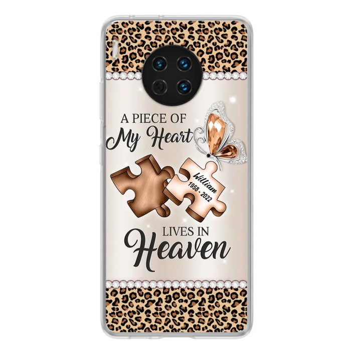 Custom Personalized Memorial Leopard Phone Case - Memorial Gift Idea for Family Member/ Father's Day/ Mother's Day - Case for Xiaomi/ Oppo/ Huawei - A Piece Of My Heart Lives In Heaven