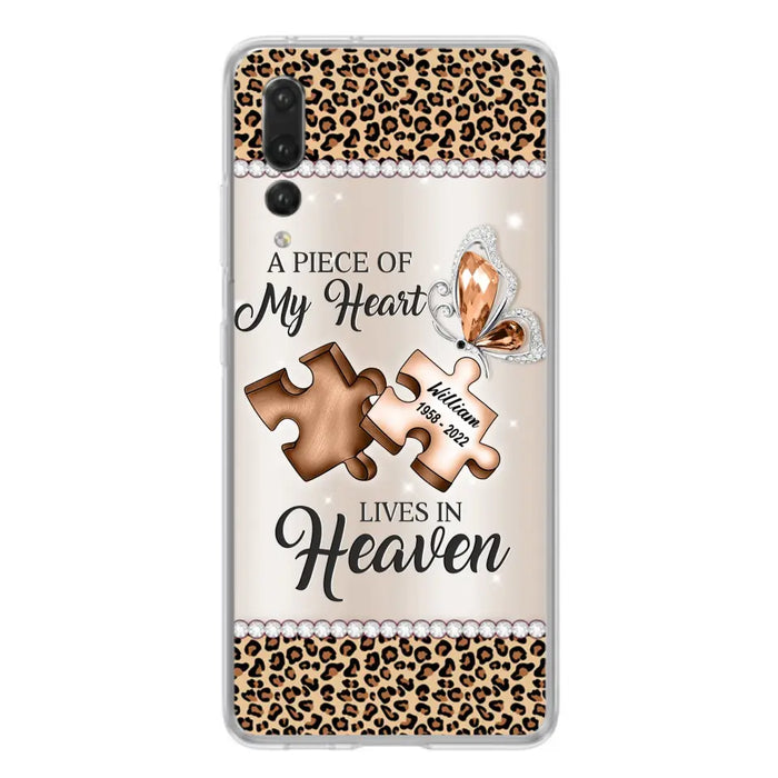 Custom Personalized Memorial Leopard Phone Case - Memorial Gift Idea for Family Member/ Father's Day/ Mother's Day - Case for Xiaomi/ Oppo/ Huawei - A Piece Of My Heart Lives In Heaven