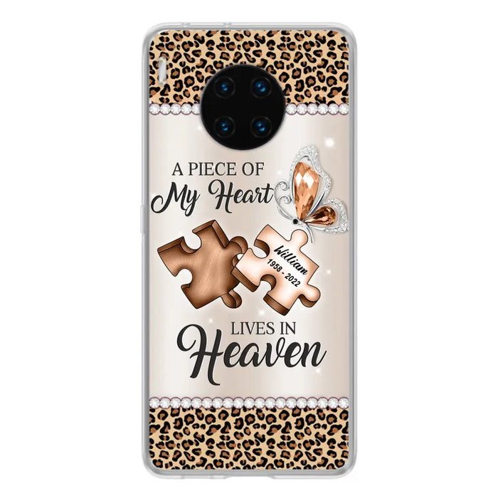 Custom Personalized Memorial Leopard Phone Case - Memorial Gift Idea for Family Member/ Father's Day/ Mother's Day - Case for Xiaomi/ Oppo/ Huawei - A Piece Of My Heart Lives In Heaven