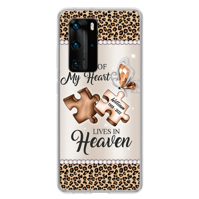 Custom Personalized Memorial Leopard Phone Case - Memorial Gift Idea for Family Member/ Father's Day/ Mother's Day - Case for Xiaomi/ Oppo/ Huawei - A Piece Of My Heart Lives In Heaven