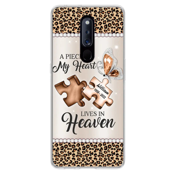 Custom Personalized Memorial Leopard Phone Case - Memorial Gift Idea for Family Member/ Father's Day/ Mother's Day - Case for Xiaomi/ Oppo/ Huawei - A Piece Of My Heart Lives In Heaven