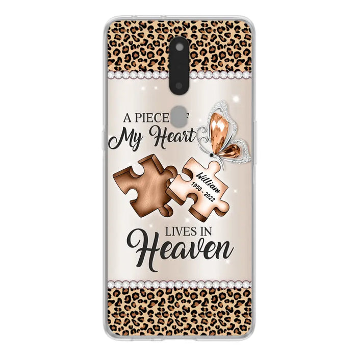 Custom Personalized Memorial Leopard Phone Case - Memorial Gift Idea for Family Member/ Father's Day/ Mother's Day - Case for Xiaomi/ Oppo/ Huawei - A Piece Of My Heart Lives In Heaven