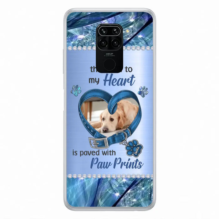 Custom Personalized Memorial Dog Collar Phone Case - Upload Photo - Memorial Gift Idea For Dog Owner - The Road To My Heart Is Paved With Paw Prints - Case for Xiaomi/ Oppo/ Huawei