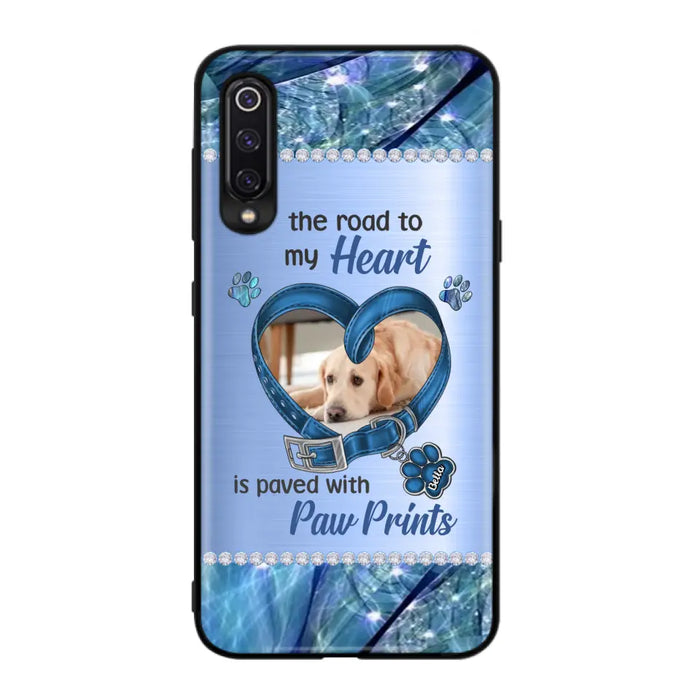 Custom Personalized Memorial Dog Collar Phone Case - Upload Photo - Memorial Gift Idea For Dog Owner - The Road To My Heart Is Paved With Paw Prints - Case for Xiaomi/ Oppo/ Huawei