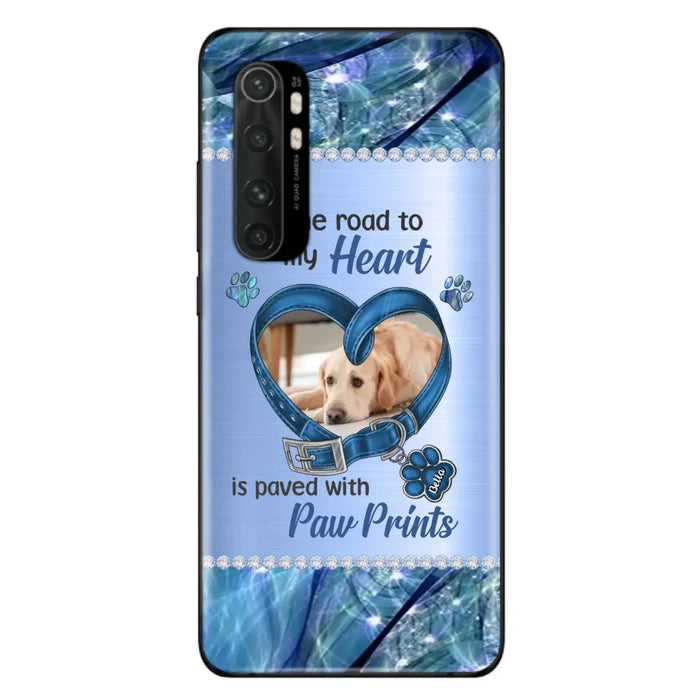 Custom Personalized Memorial Dog Collar Phone Case - Upload Photo - Memorial Gift Idea For Dog Owner - The Road To My Heart Is Paved With Paw Prints - Case for Xiaomi/ Oppo/ Huawei