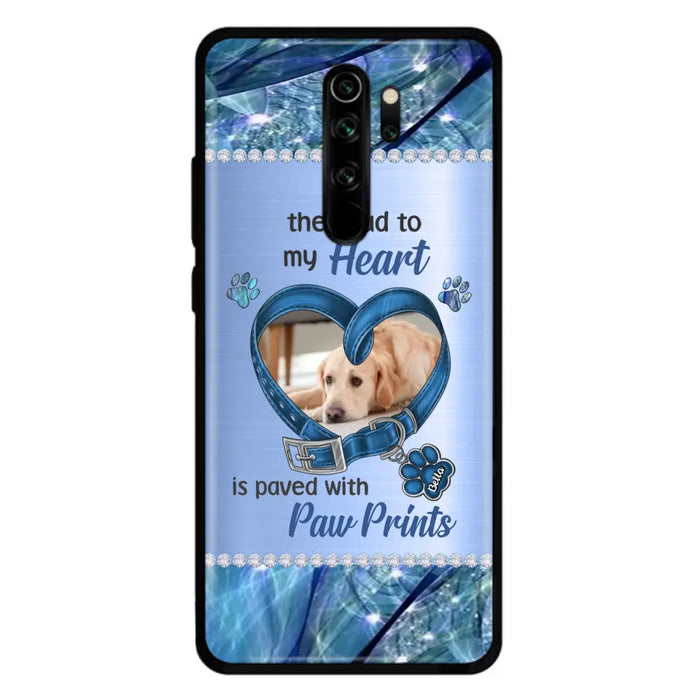 Custom Personalized Memorial Dog Collar Phone Case - Upload Photo - Memorial Gift Idea For Dog Owner - The Road To My Heart Is Paved With Paw Prints - Case for Xiaomi/ Oppo/ Huawei