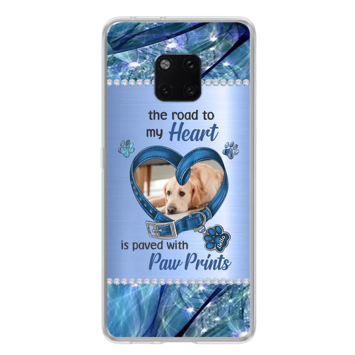 Custom Personalized Memorial Dog Collar Phone Case - Upload Photo - Memorial Gift Idea For Dog Owner - The Road To My Heart Is Paved With Paw Prints - Case for Xiaomi/ Oppo/ Huawei